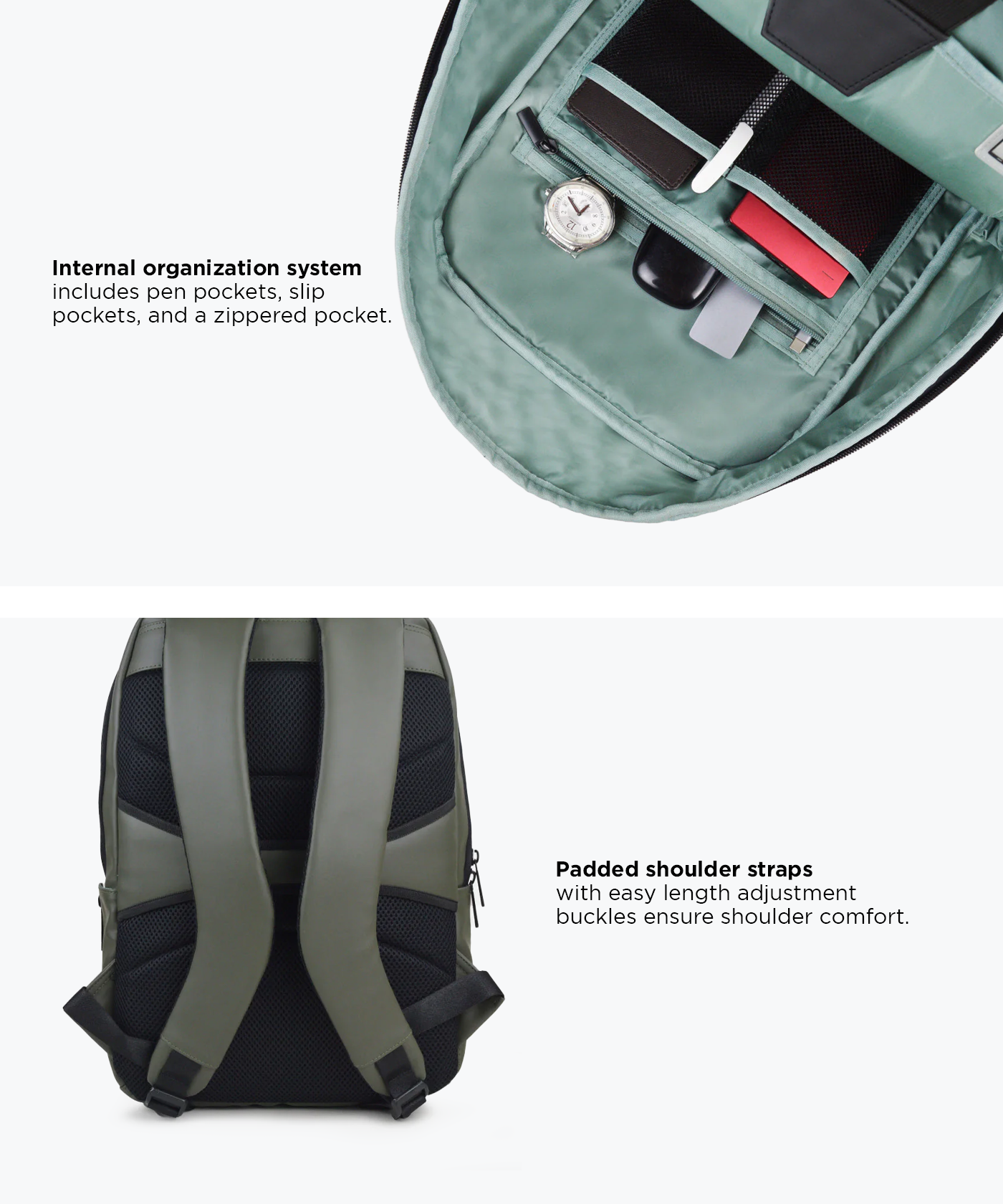 THE SLIM LINES | OLIVE BACKPACK