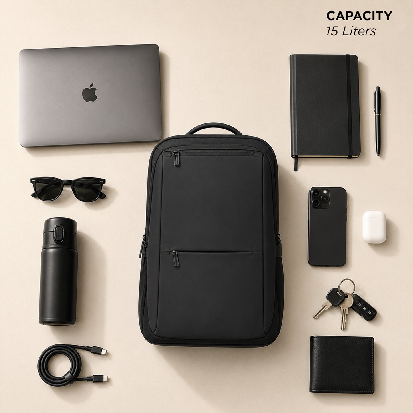 Axiom Backpack – 15L Compact Laptop Backpack for Travel & Daily Use