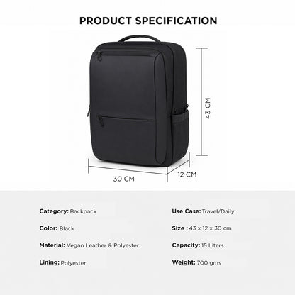 Axiom Backpack – 15L Compact Laptop Backpack for Travel & Daily Use