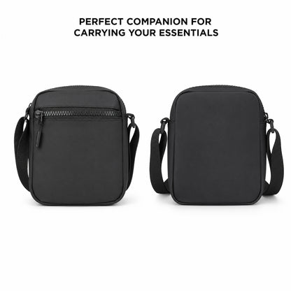 Bloc Sling Bag – 1.5L Black Vegan Leather Travel & Daily Sling Bag