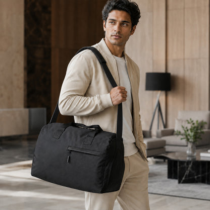 Blocr Duffle Bag – 25L Black Gym, Travel & Daily Duffle Bag with Shoe Compartment