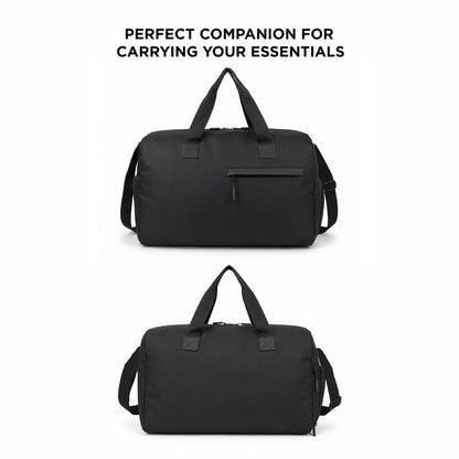 Blocr Duffle Bag – 25L Black Gym, Travel & Daily Duffle Bag with Shoe Compartment