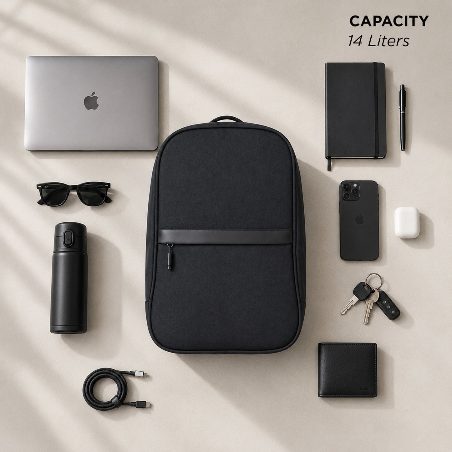 Classik Backpack – 14L Office & Daily Backpack in Black