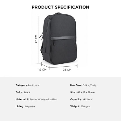 Classik Backpack – 14L Office & Daily Backpack in Black