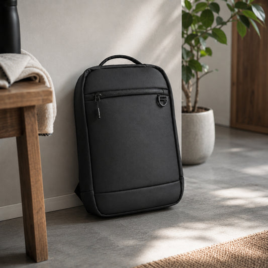 Elite Backpack – 17L Black Vegan Leather Laptop Backpack for Office, Daily Use & Travel