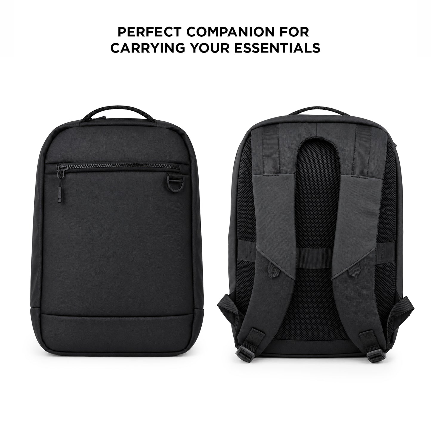 Elite Backpack – 17L Black Vegan Leather Laptop Backpack for Office, Daily Use & Travel