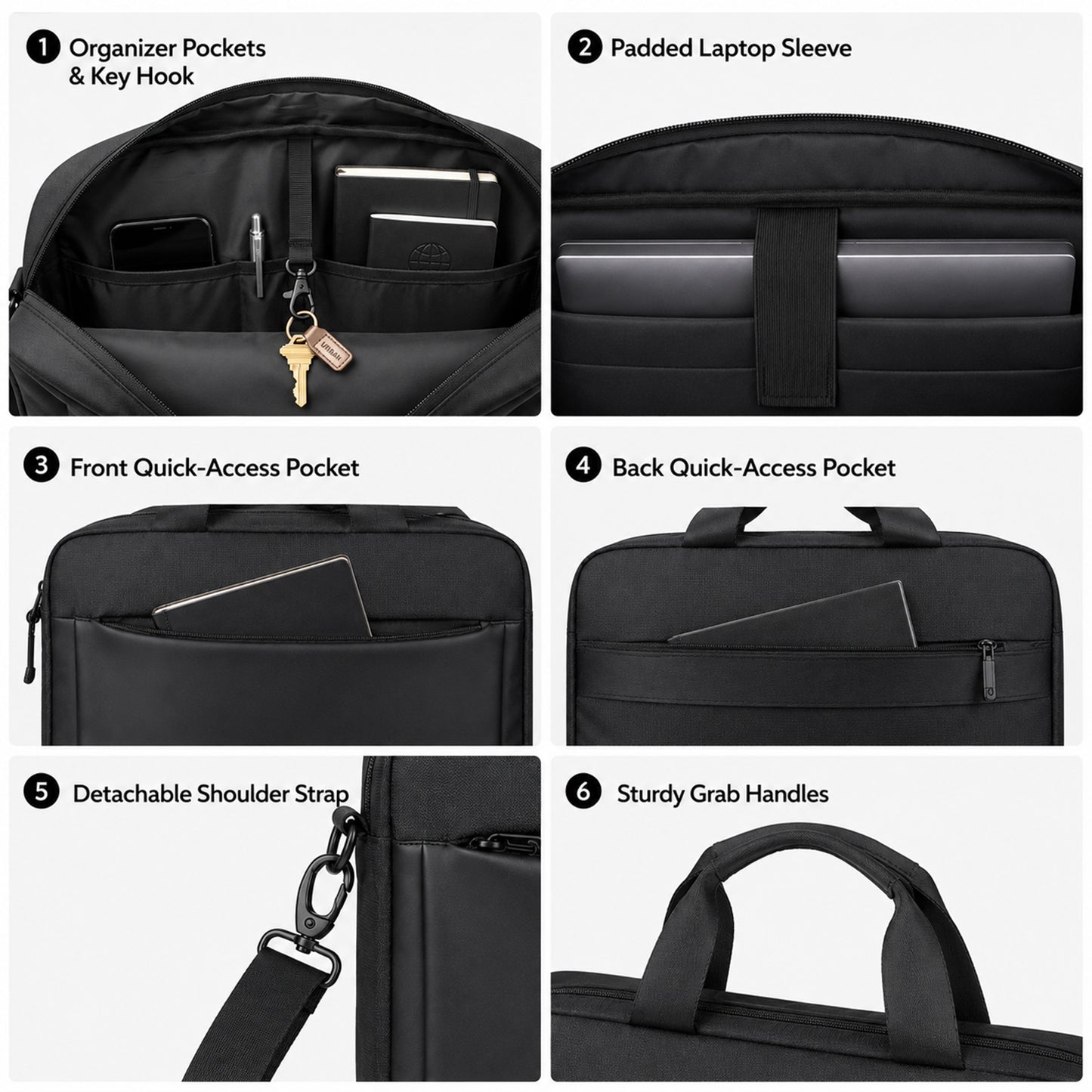 Exes Messenger Bag – 9L Office & Travel Laptop Messenger Bag with Organizer Pockets