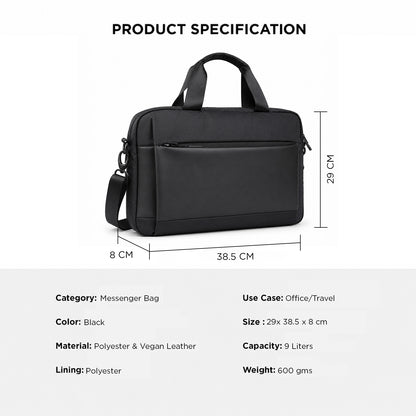 Exes Messenger Bag – 9L Office & Travel Laptop Messenger Bag with Organizer Pockets