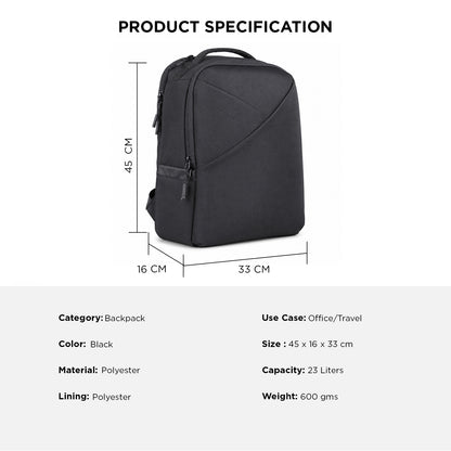Kriss Backpack – 23L Office & Travel Backpack with Laptop Compartment