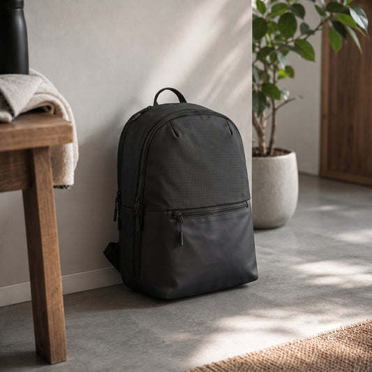 Mhawk Backpack – 24L Black Office & Travel Backpack with Laptop Compartment, Organizer Pockets, Side Zipper Pocket & Trolley Sleeve