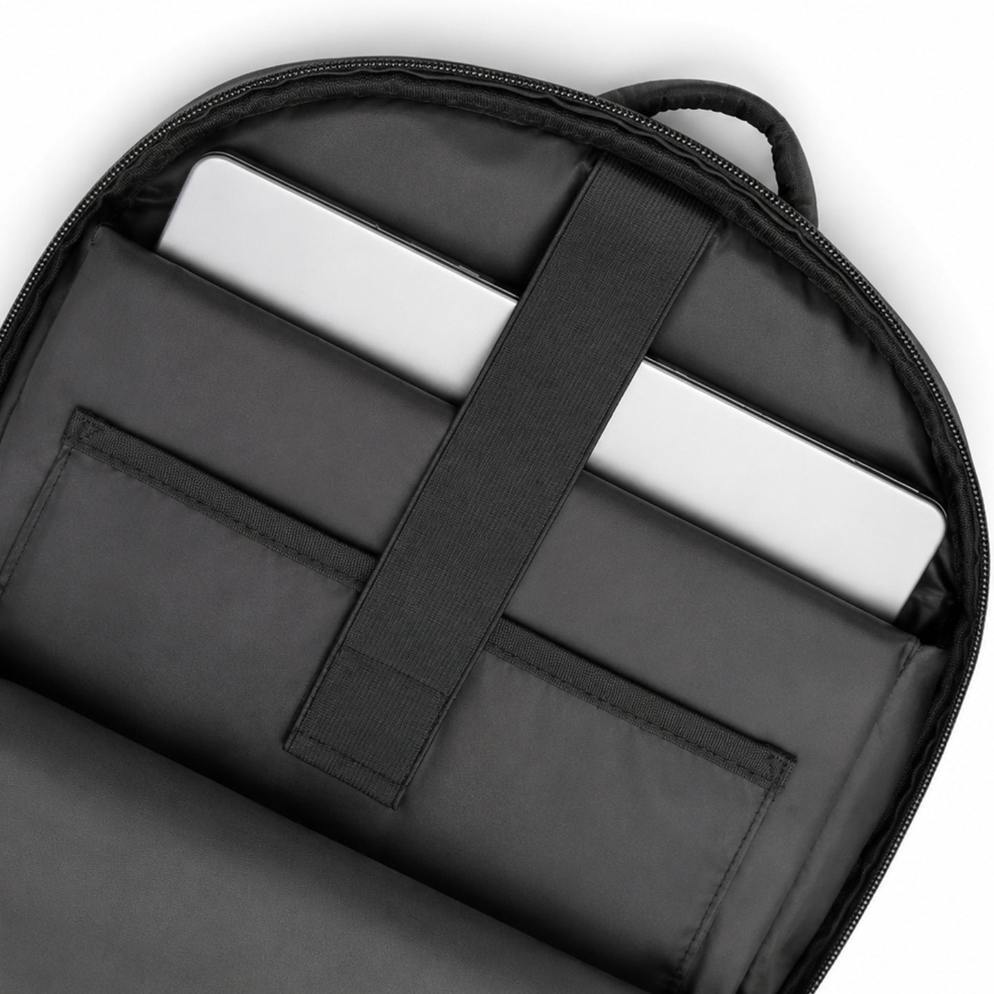 Mhawk Backpack – 24L Black Office & Travel Backpack with Laptop Compartment, Organizer Pockets, Side Zipper Pocket & Trolley Sleeve