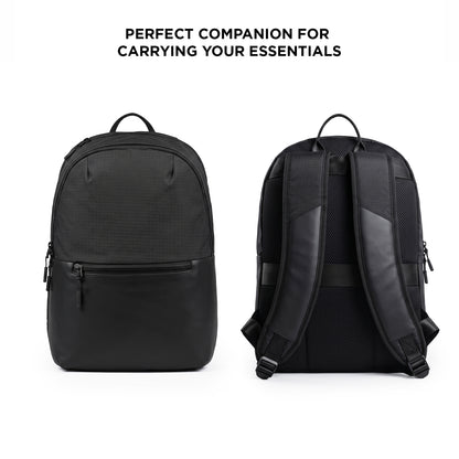 Mhawk Backpack – 24L Black Office & Travel Backpack with Laptop Compartment, Organizer Pockets, Side Zipper Pocket & Trolley Sleeve