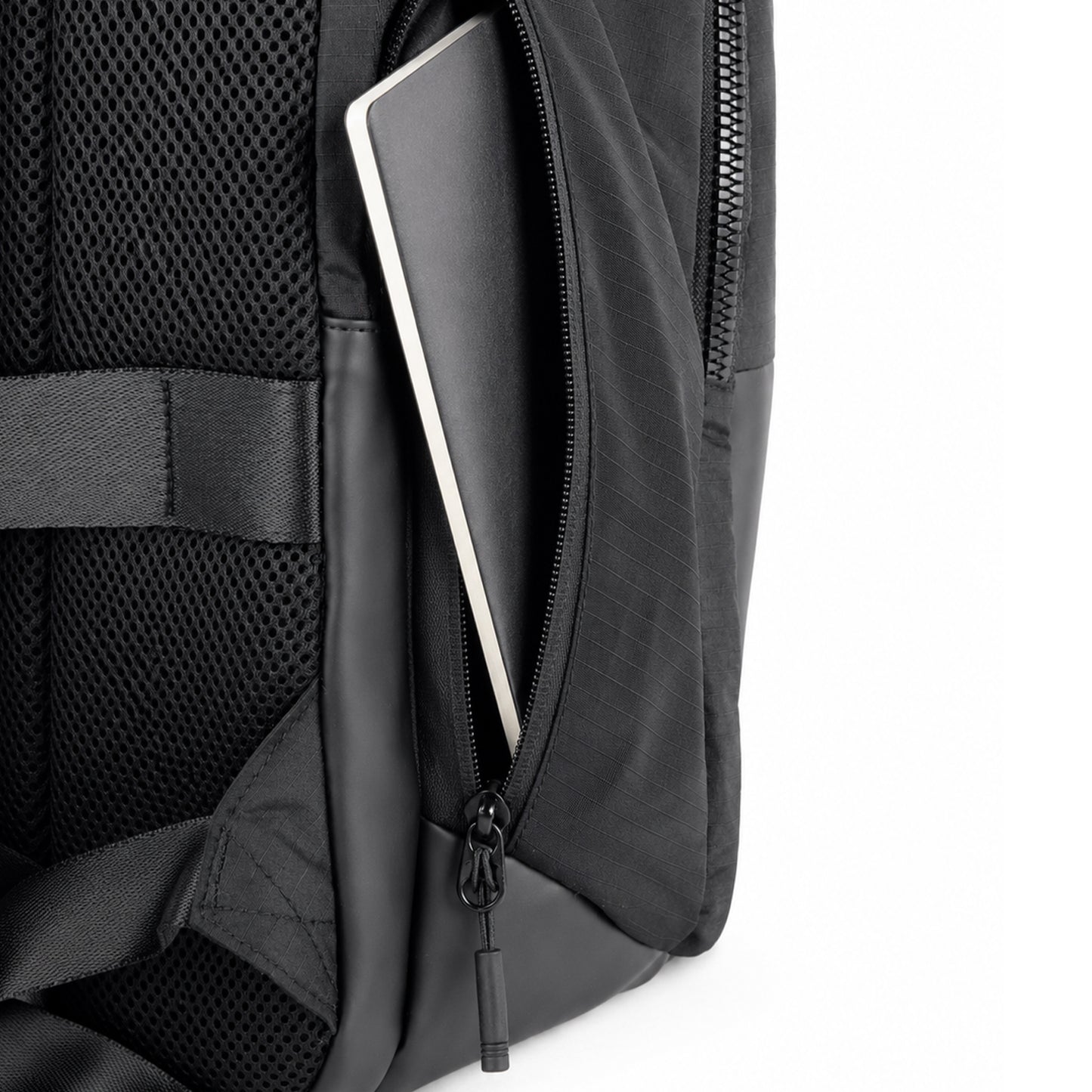 Mhawk Backpack – 24L Black Office & Travel Backpack with Laptop Compartment, Organizer Pockets, Side Zipper Pocket & Trolley Sleeve