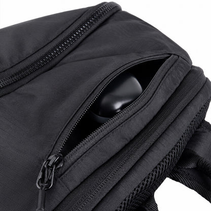 Mhawk Backpack – 24L Black Office & Travel Backpack with Laptop Compartment, Organizer Pockets, Side Zipper Pocket & Trolley Sleeve