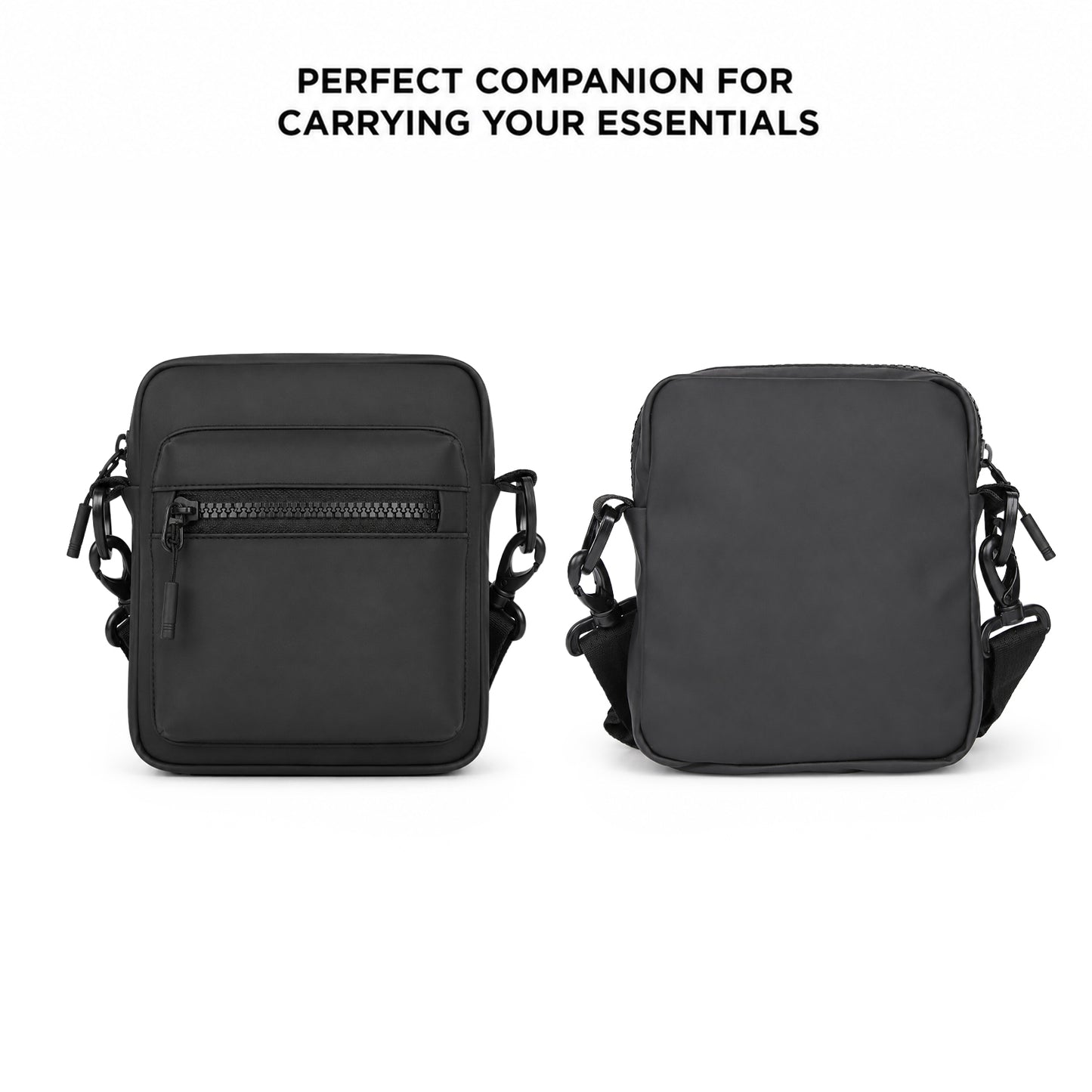 Noma Black Sling Bag – 2L Vegan Leather Travel & Daily Sling Bag