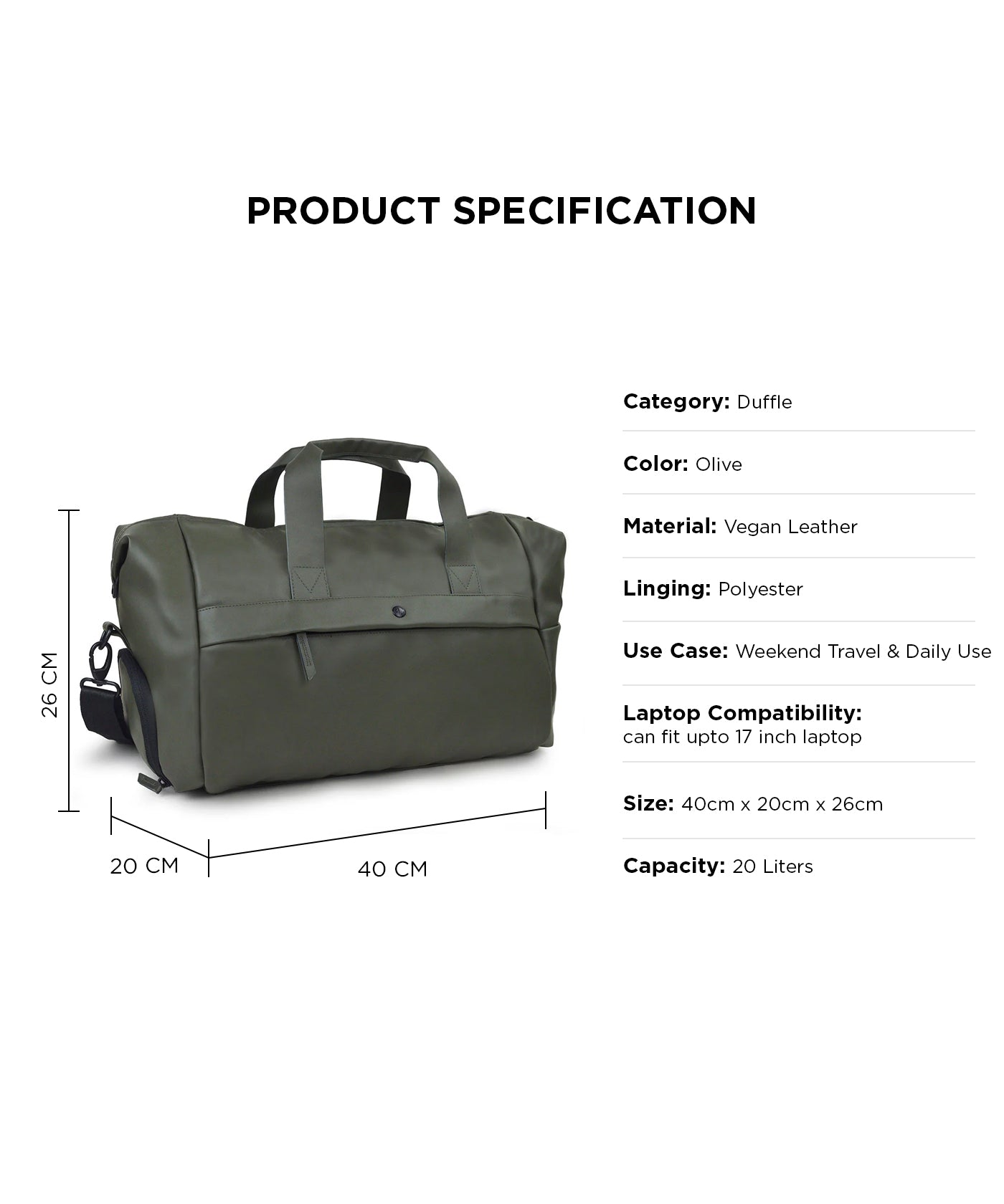 QUICK FIRE DAILY DUFFLE | OLIVE