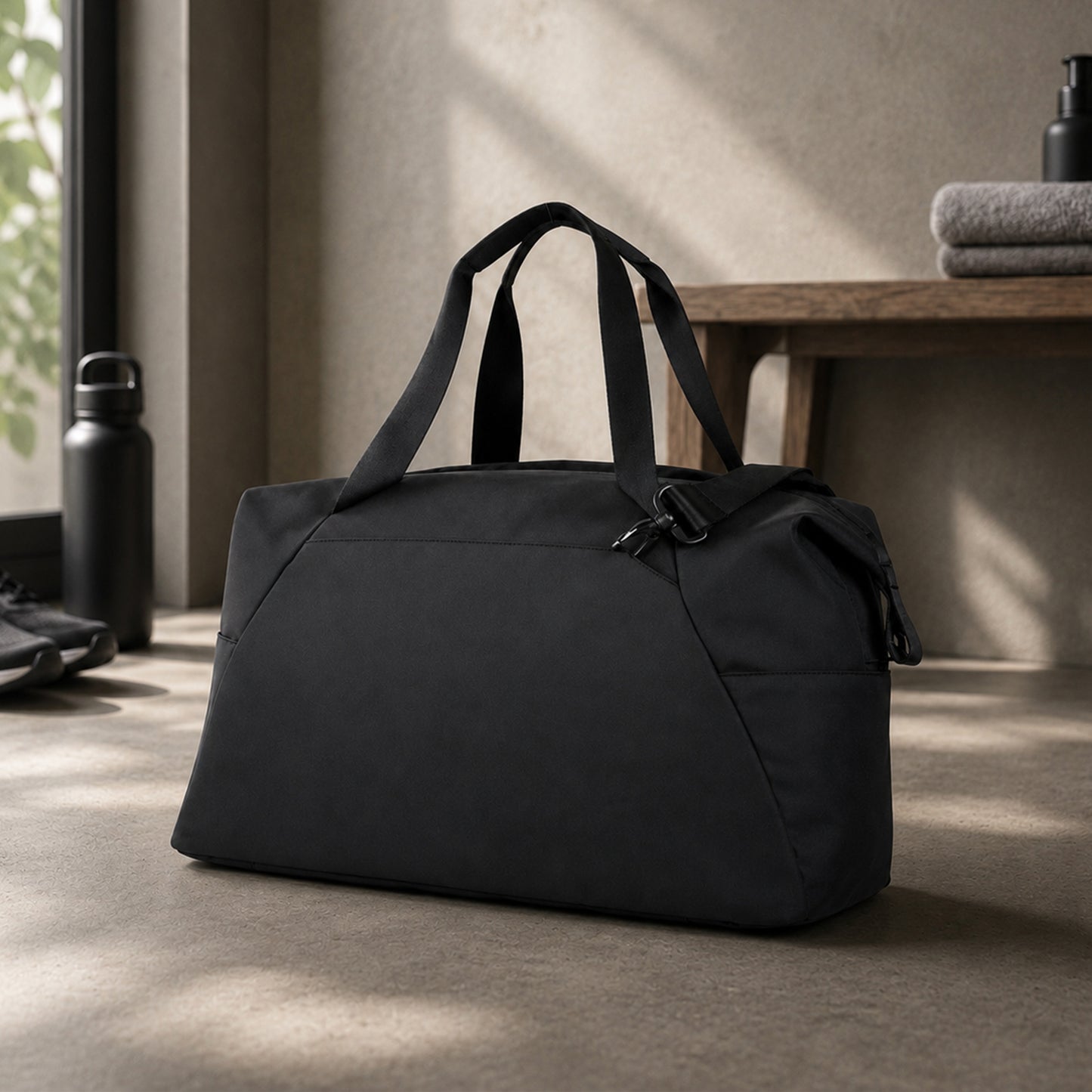 Swingg Duffle Bag – 38L Black Polyester Gym, Travel & Daily Duffle Bag