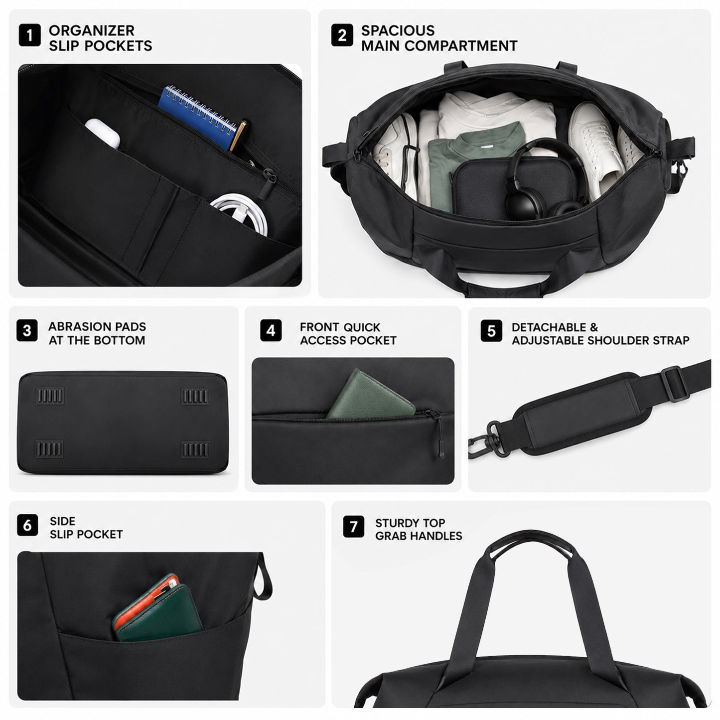 Swingg Duffle Bag – 38L Black Polyester Gym, Travel & Daily Duffle Bag
