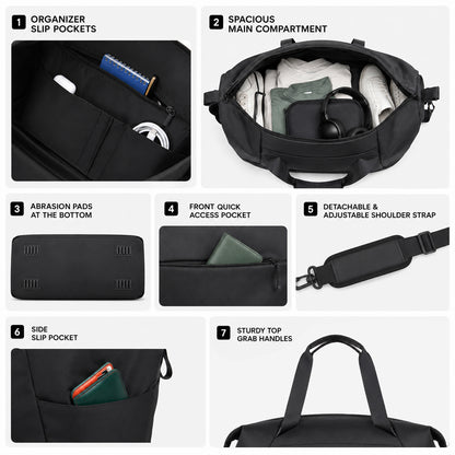 Swingg Duffle Bag – 38L Black Polyester Gym, Travel & Daily Duffle Bag