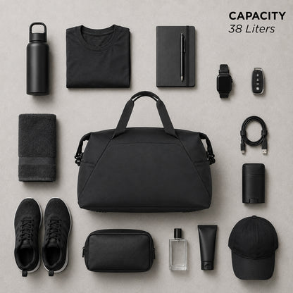 Swingg Duffle Bag – 38L Black Polyester Gym, Travel & Daily Duffle Bag