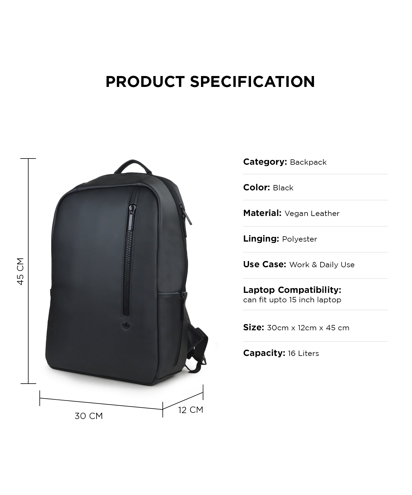 THE SLIM LINES | BLACK BACKPACK