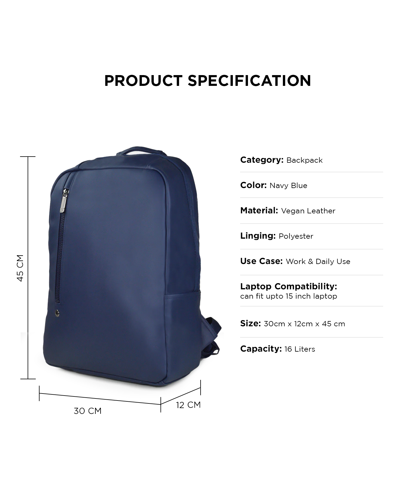 THE SLIM LINES | NAVY BACKPACK