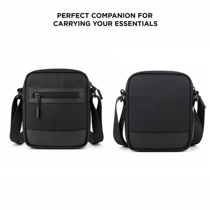 Tomi Sling Bag – 1.6L Black Polyester & Vegan Leather Crossbody Bag for Travel & Daily Use