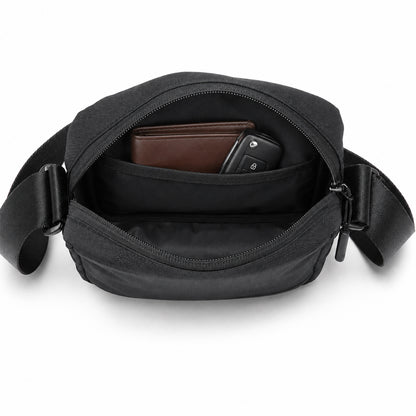 Tomi Sling Bag – 1.6L Black Polyester & Vegan Leather Crossbody Bag for Travel & Daily Use