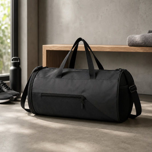 Trigr Duffle Bag – 25L Black Gym & Travel Duffle Bag with Shoe Compartment