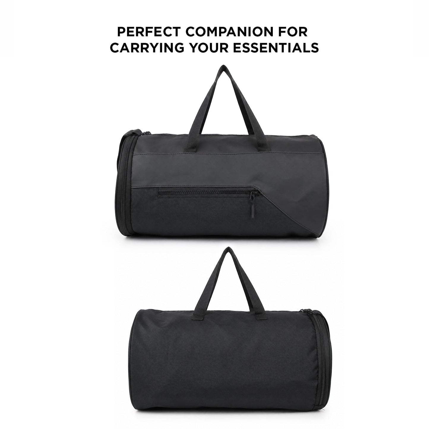 Trigr Duffle Bag – 25L Black Gym & Travel Duffle Bag with Shoe Compartment