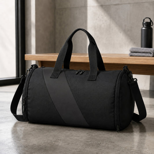 Tucsan Duffle Black – 27L Gym, Travel & Daily Duffle Bag with Shoe Compartment