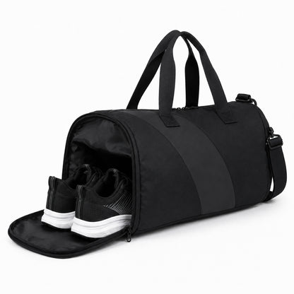Tucsan Duffle Black – 27L Gym, Travel & Daily Duffle Bag with Shoe Compartment