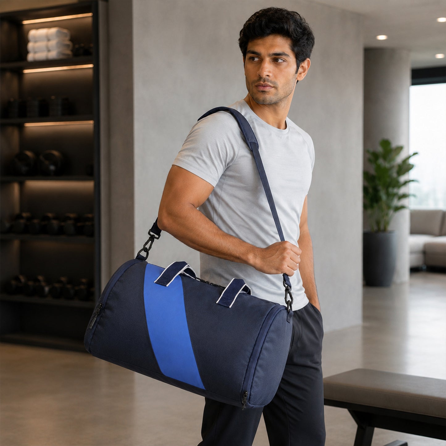 Tucsan Duffle Navy – 27L Gym, Travel & Daily Duffle Bag with Shoe Compartment