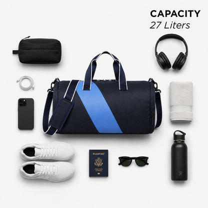 Tucsan Duffle Navy – 27L Gym, Travel & Daily Duffle Bag with Shoe Compartment