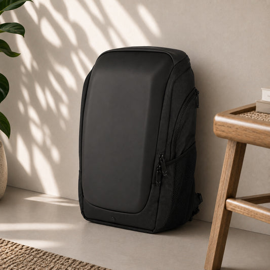Vektor Pro Backpack – 23L Black Vegan Leather Laptop Backpack for Office & Travel
