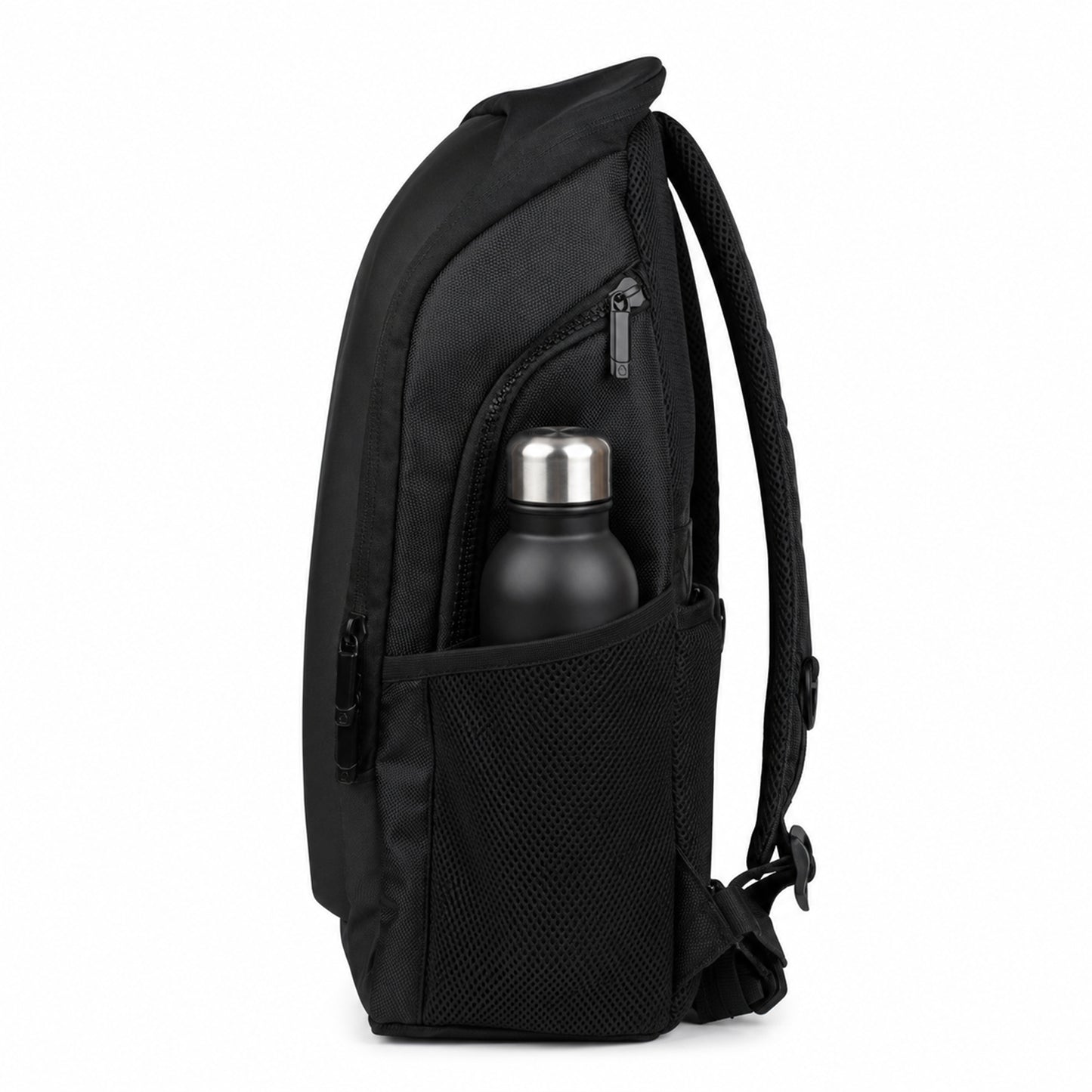 Vektor Pro Backpack – 23L Black Vegan Leather Laptop Backpack for Office & Travel
