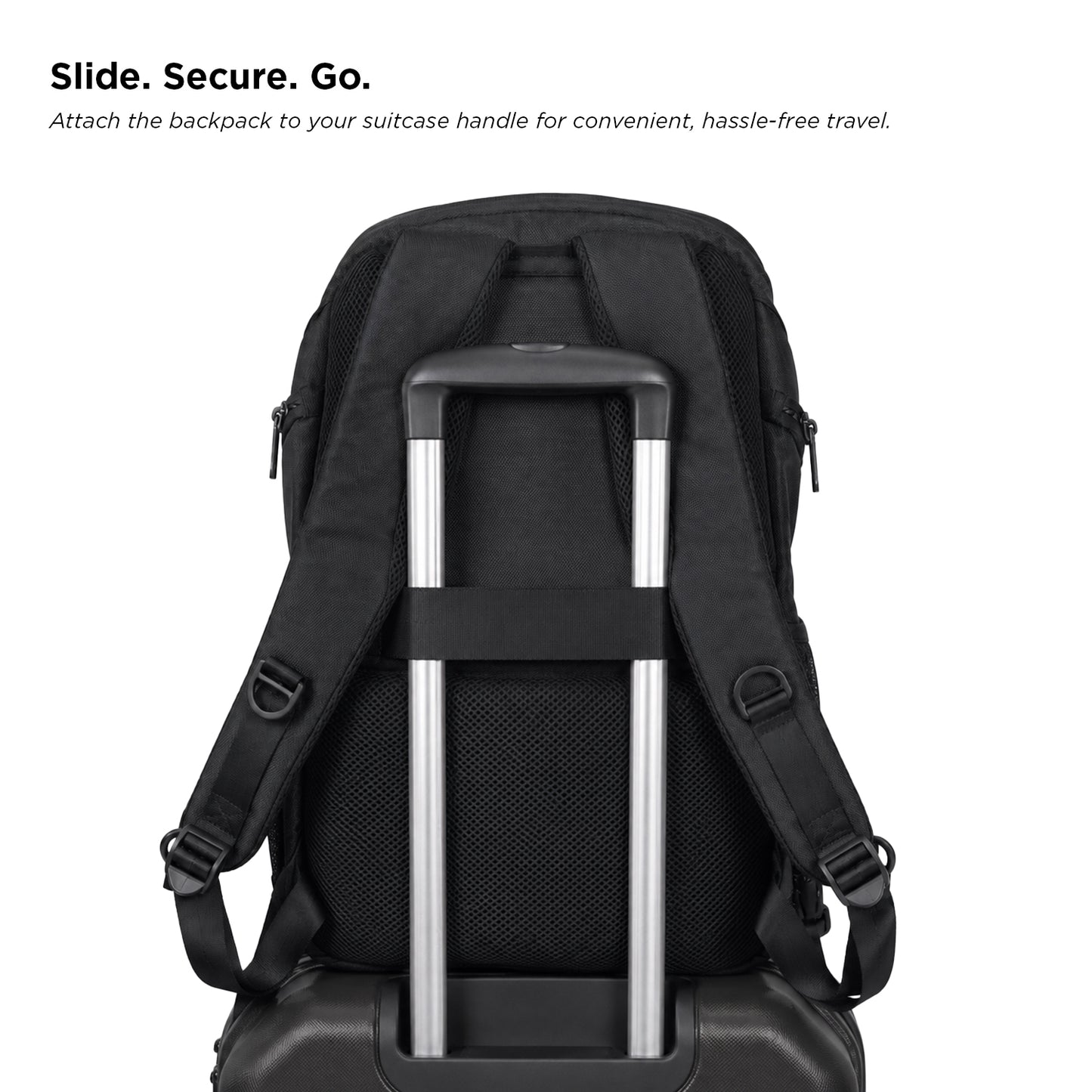 Vektor Pro Backpack – 23L Black Vegan Leather Laptop Backpack for Office & Travel