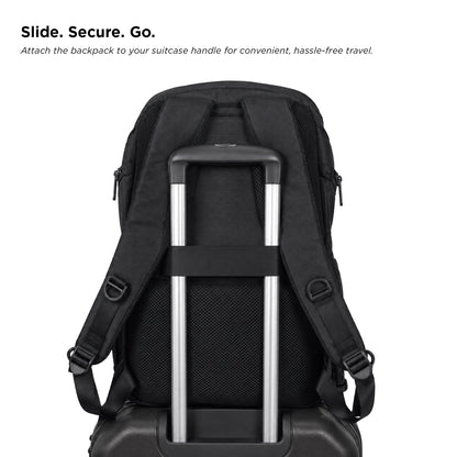 Vektor Pro Backpack – 23L Black Vegan Leather Laptop Backpack for Office & Travel