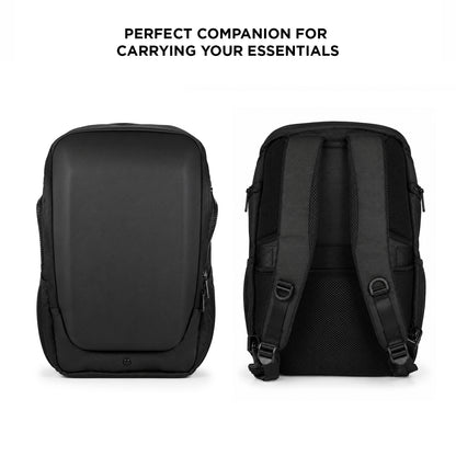 Vektor Pro Backpack – 23L Black Vegan Leather Laptop Backpack for Office & Travel