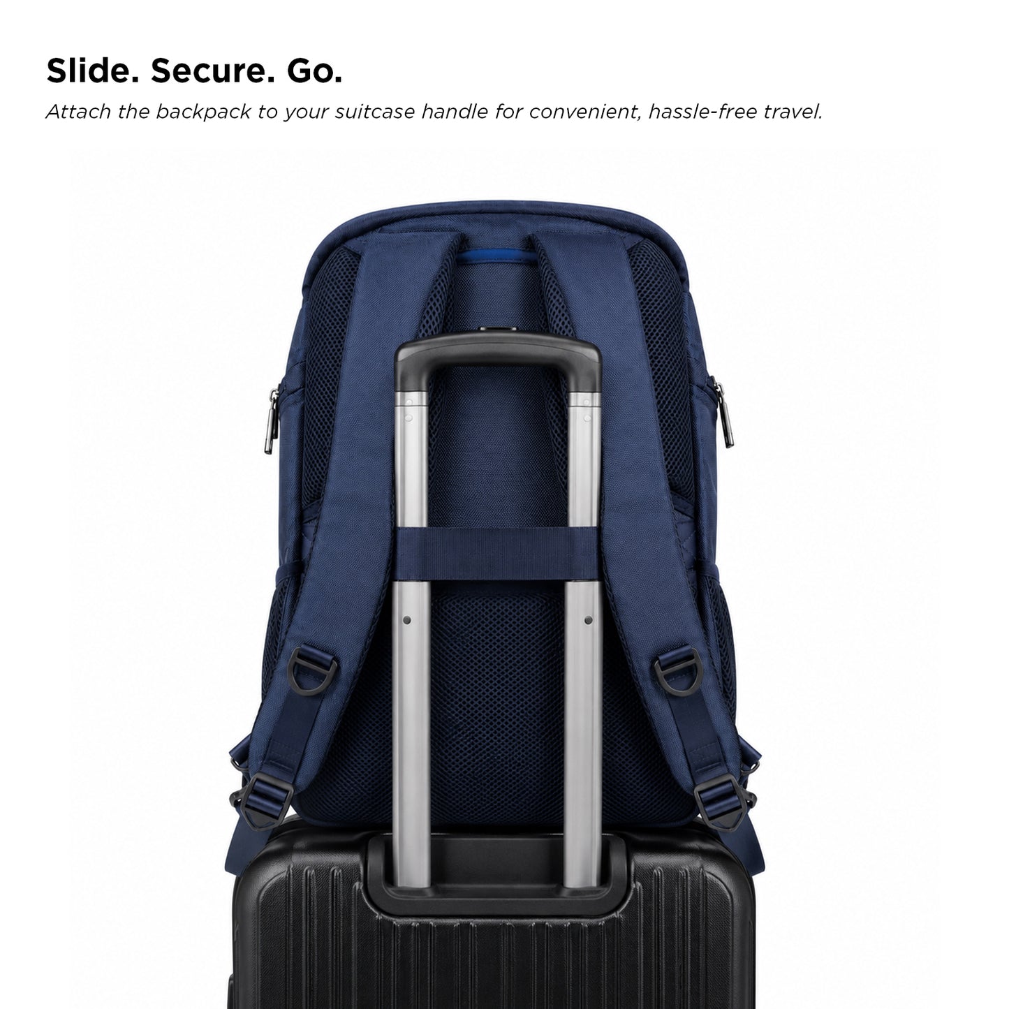 Vektor Pro Backpack – 23L Navy Vegan Leather Laptop Backpack for Office & Travel