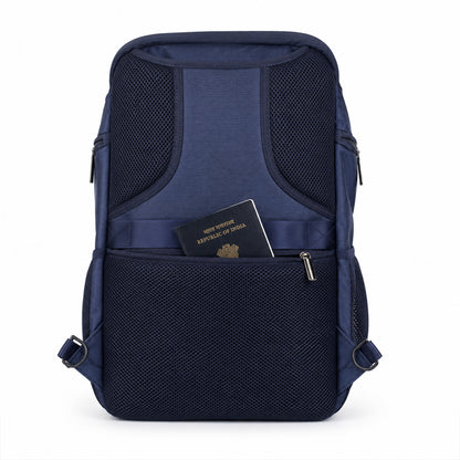 Vektor Pro Backpack – 23L Navy Vegan Leather Laptop Backpack for Office & Travel