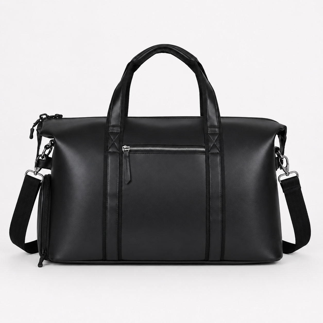 Wander Duffle – 38L Black Vegan Leather Gym, Travel & Daily Duffle Bag