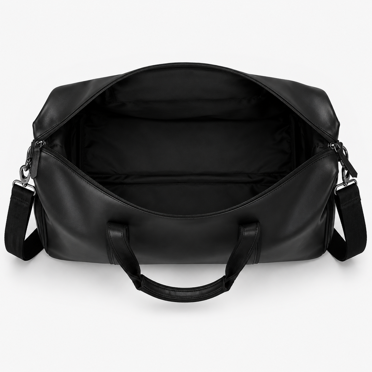 Wander Duffle – 38L Black Vegan Leather Gym, Travel & Daily Duffle Bag